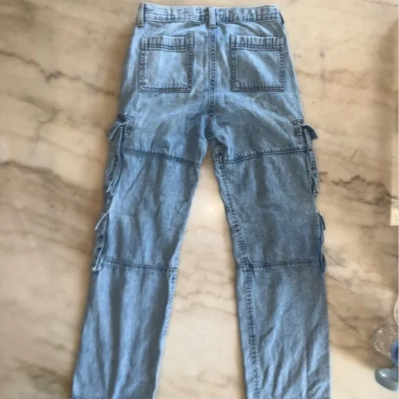 Abercrombie Kids baggy cargo blue jeans size 11/12 - Picture 6 of 12
